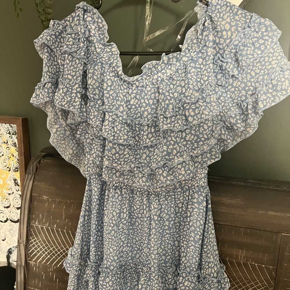 Light blue cheetah print dress